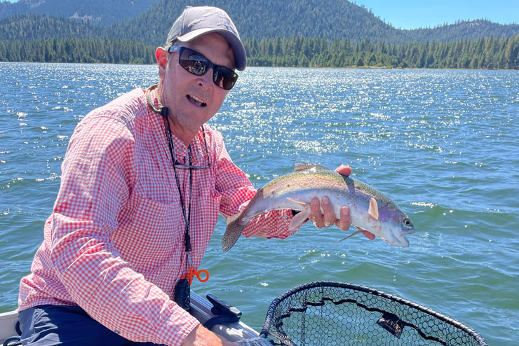 Rainbow trout grow quickly in the productive shallows of Lake Davis